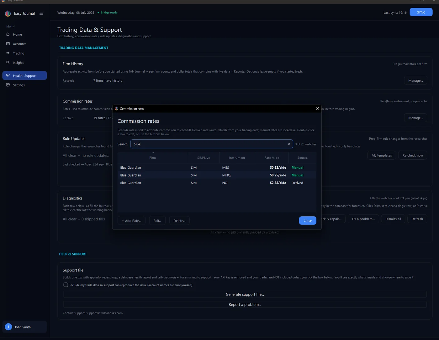Add Commission Rates Manually screenshot